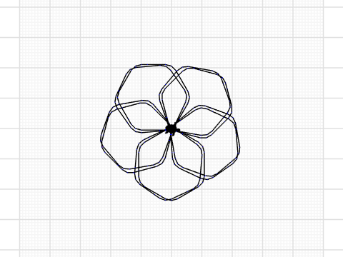 Double Five Petal Hexagon Flower