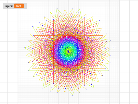 Multi colored spiral starburst