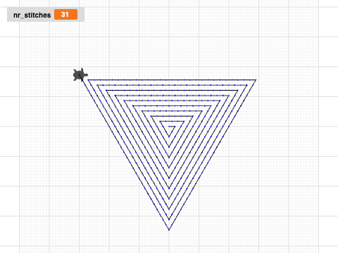 Maryans turtle stitch triangle spiral 