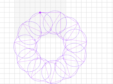 combined squares. circles and a undecagon