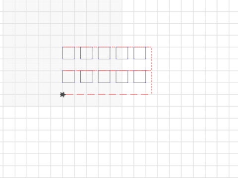 2 rows of squares