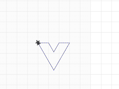 V shape straight stitch