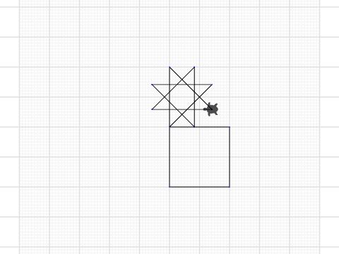 Square plus 45 degree turn with 10 repeat