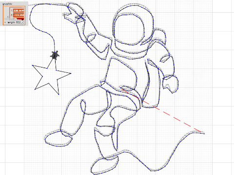 Astronaut Line Drawing with Star