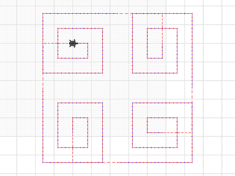 Spirals times 4 step 40