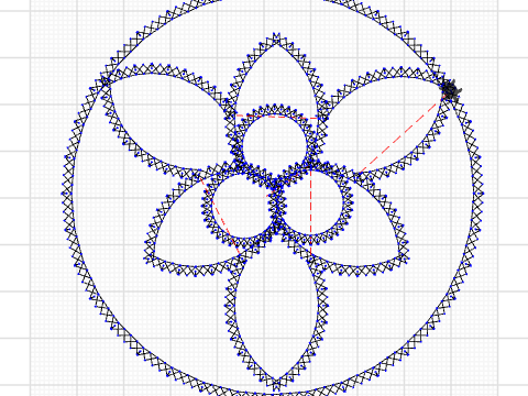 Petals in circle cross stitch kruis