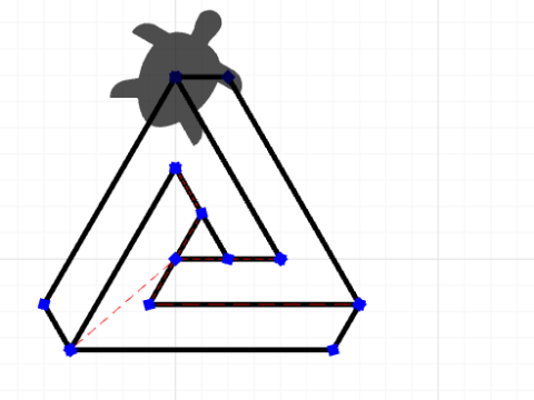 pernrose triangle - turtle stitch