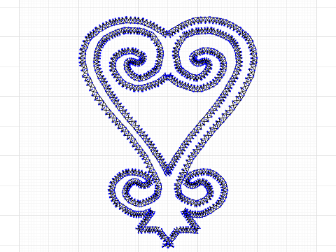 Adinkra Sankofa - Only half of the design was traced