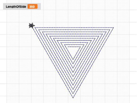 4.5 Use a variable to create a triangular spiral