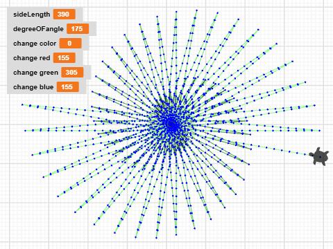 multi-colored spirals JS