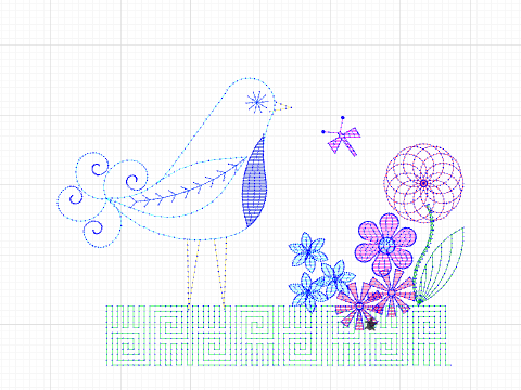 Bird With Flowers