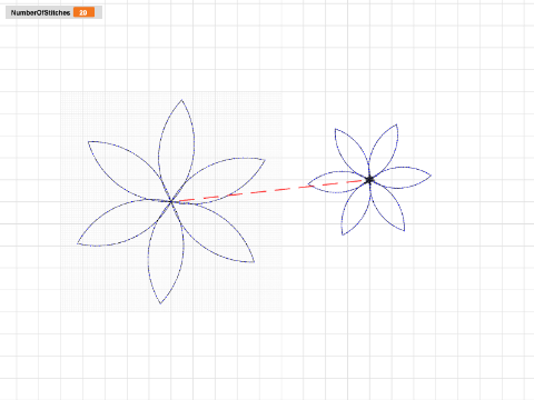 Scaling a petal for multiple flowers