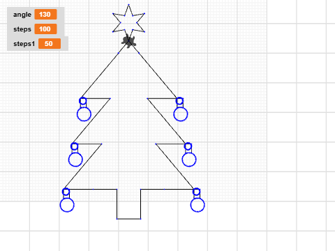 Christmas tree with stars and baubles good version 