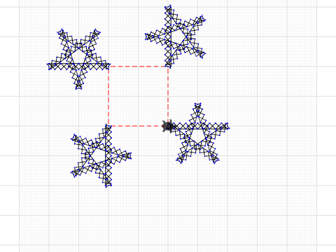 Star square with cross stitch 