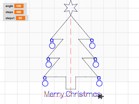 Christmas tree with stars and baubles good version with merry christmas  slay