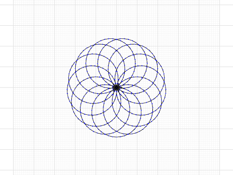 Draw a flower with circles