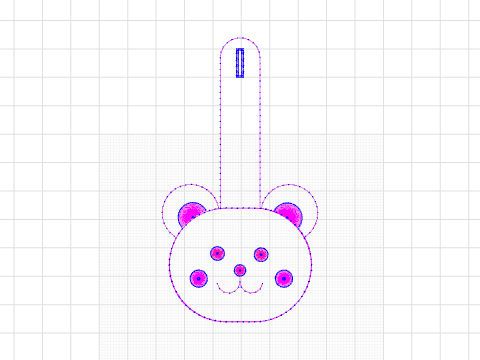 Bear Keychain With Button Hole
