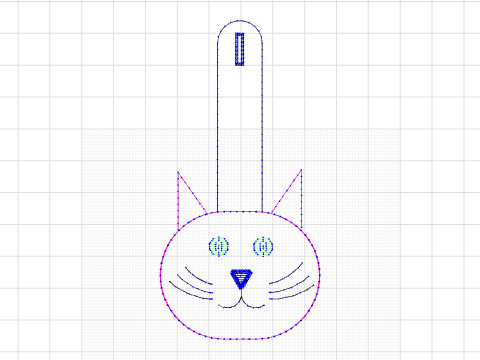 Kitty Keychain With Button Hole