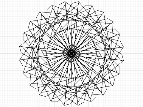 spiral from weird shape thing
