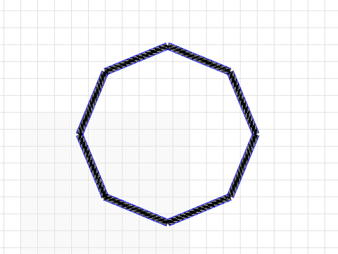 4cm side point at top Octagon